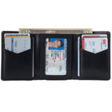 Alpine Swiss Men's Leon RFID Trifold Pocket Wallet – Glossy Nappa Black