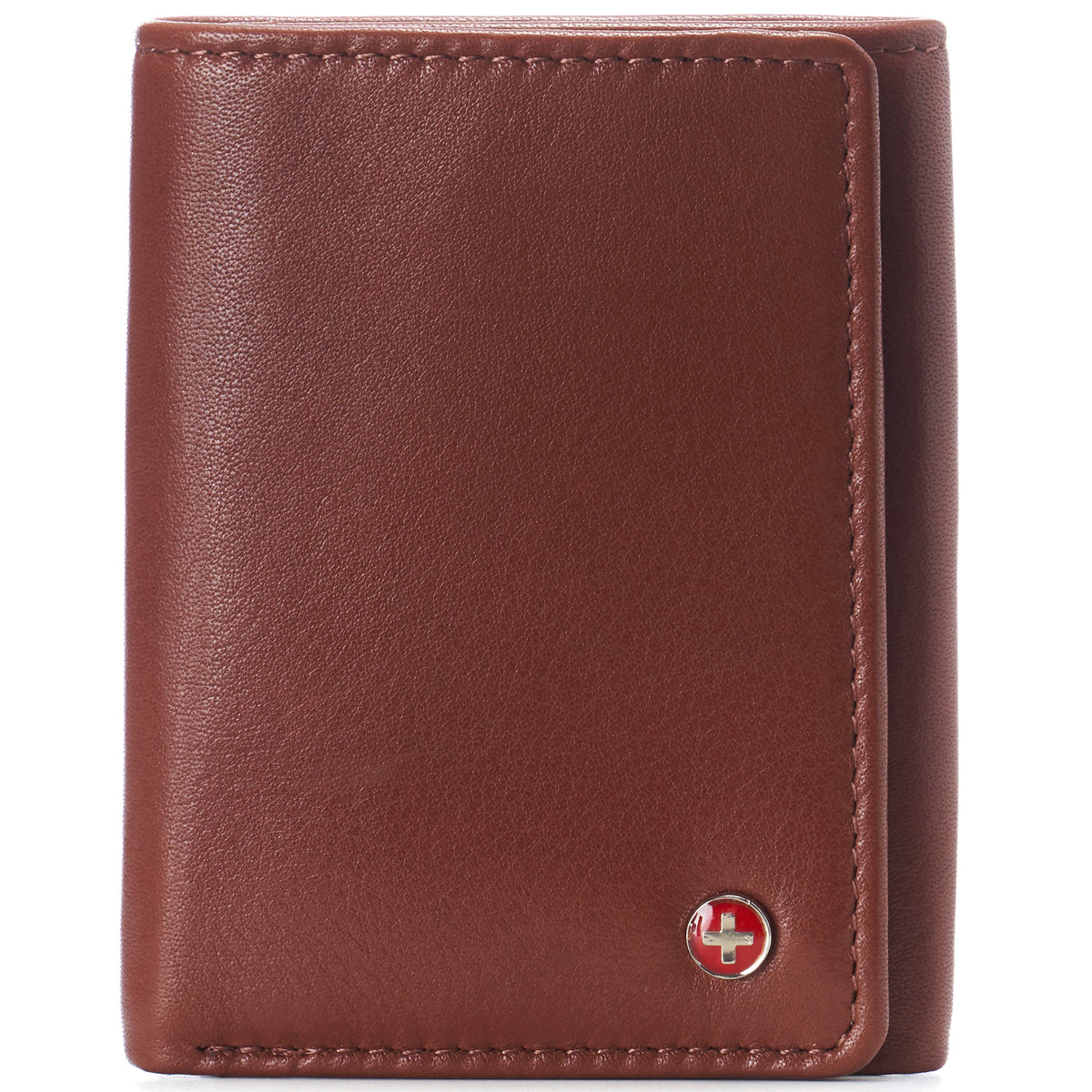Alpine Swiss Men's Leon RFID Trifold Pocket Wallet – Tan
