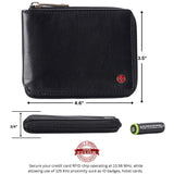 Alpine Swiss Logan Zipper Bifold Wallet – Black