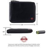 Alpine Swiss Logan Zipper Bifold Wallet – Smooth Finish Black