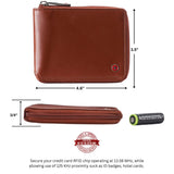 Alpine Swiss Logan Zipper Bifold Wallet – Smooth Finish Tan