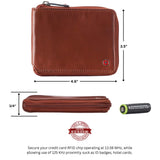 Alpine Swiss Logan Zipper Bifold Wallet – Tan