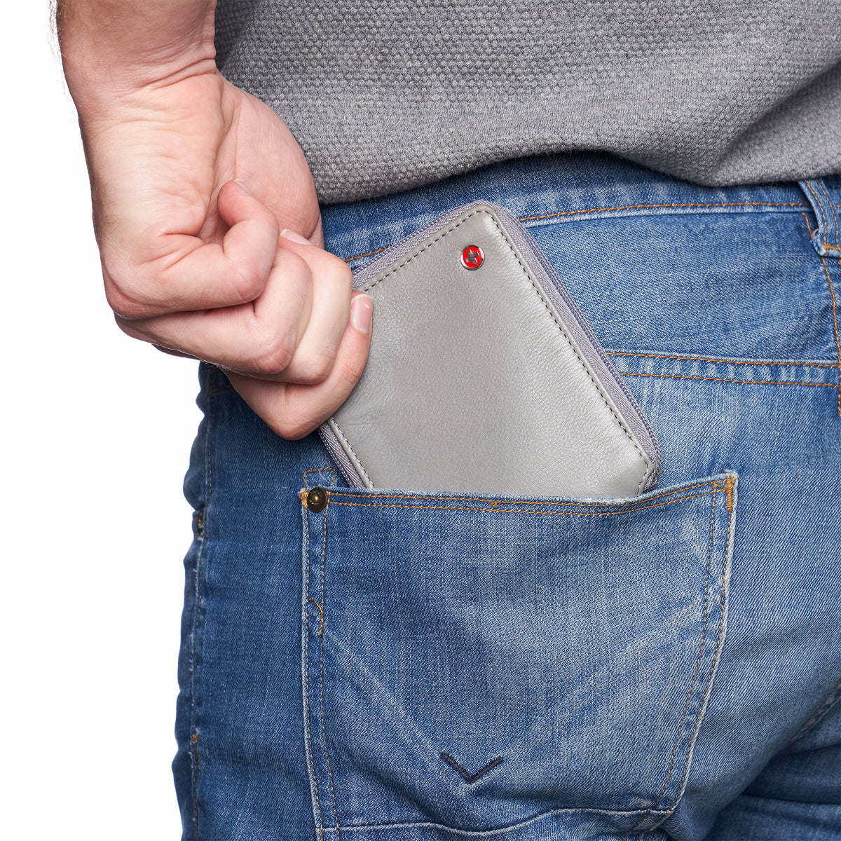 Alpine Swiss Logan Zipper Bifold Wallet – Gray