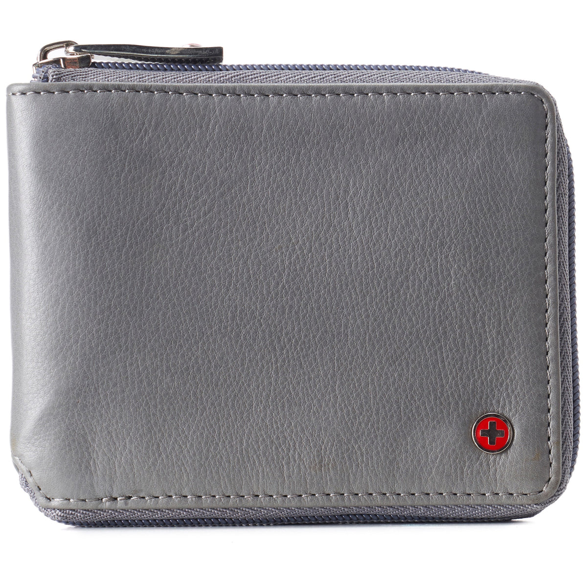 Alpine Swiss Logan Zipper Bifold Wallet – Gray