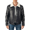 Alpine Swiss Aaron Mens Trucker Jacket – Faux Leather Black