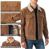 Alpine Swiss Aaron Mens Trucker Jacket – Faux Suede Tan