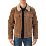 Alpine Swiss Aaron Mens Trucker Jacket – Faux Suede Tan