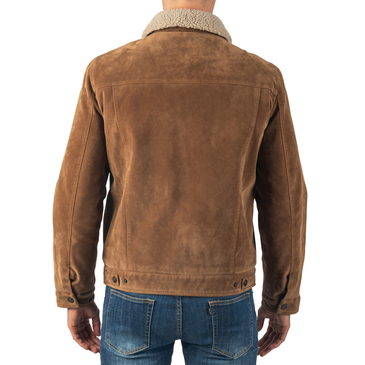Alpine Swiss Aaron Mens Trucker Jacket – Faux Suede Tan