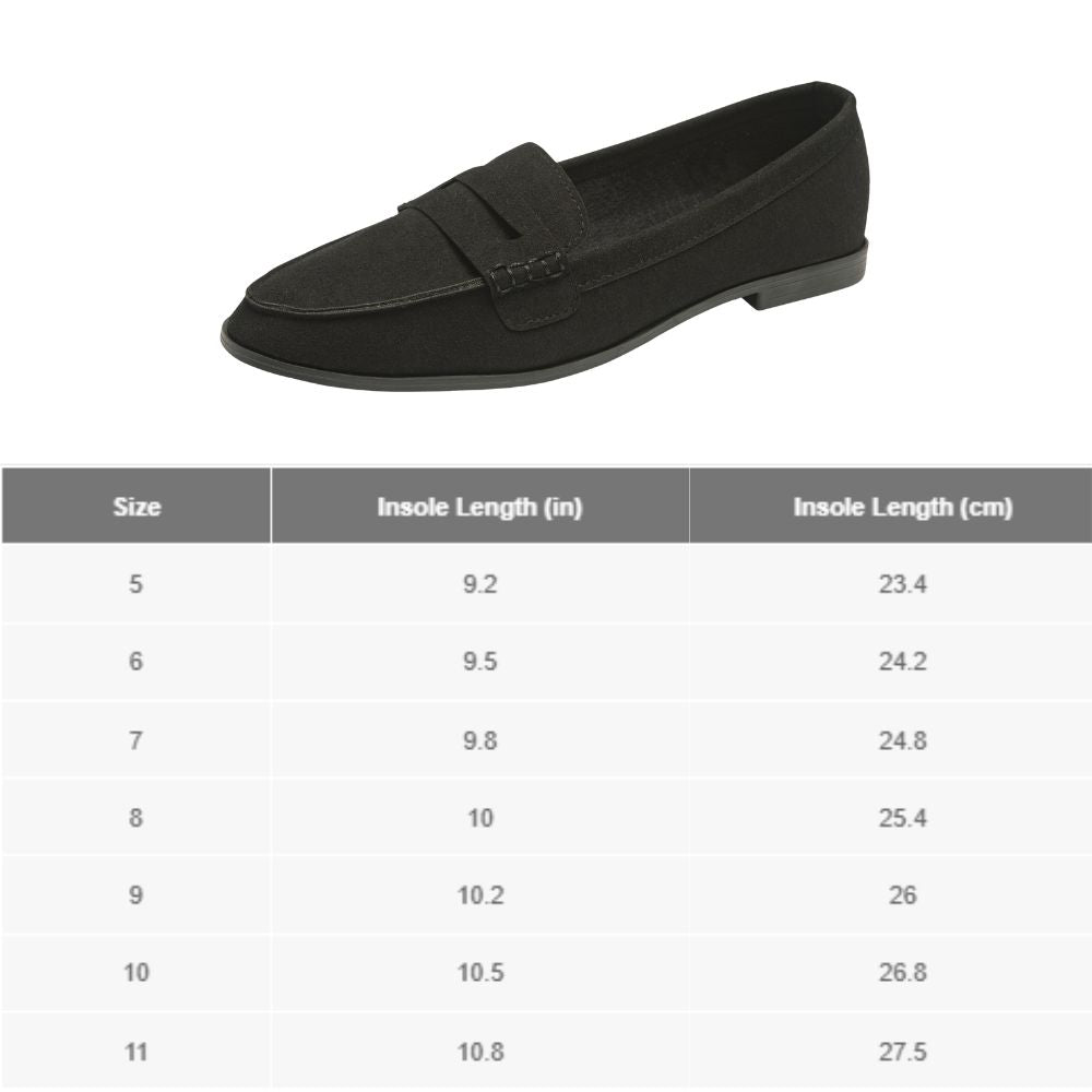 Alpine Swiss Abby Womens Penny Loafers Slip On Flats Comfortable Office Shoes – Black