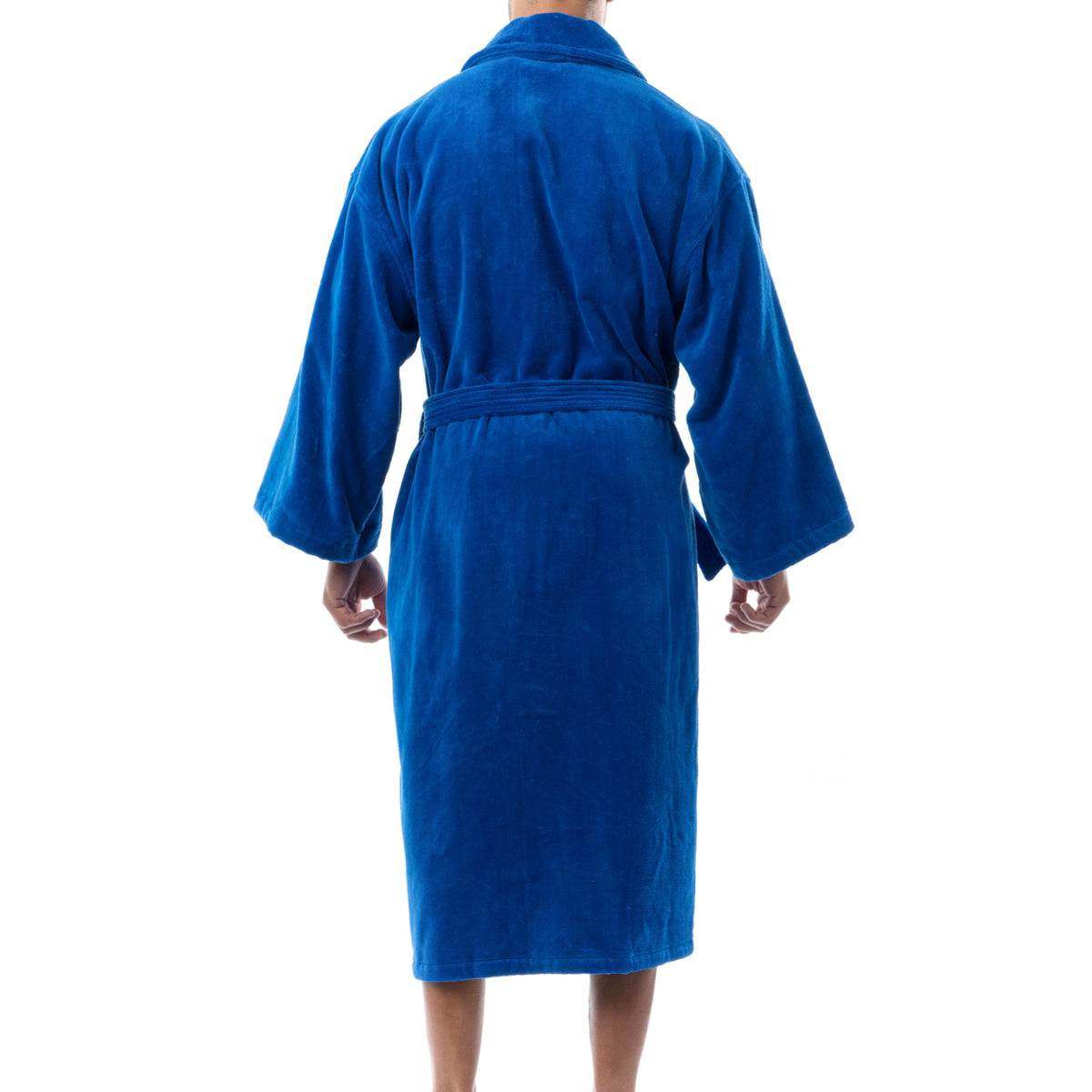Alpine Swiss Pure Cotton Men Terry Cloth Bathrobe Super Absorbent Hotel Spa Robe – Blue