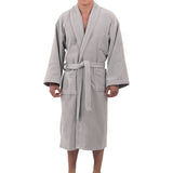 Alpine Swiss Pure Cotton Men Terry Cloth Bathrobe Super Absorbent Hotel Spa Robe – Gray