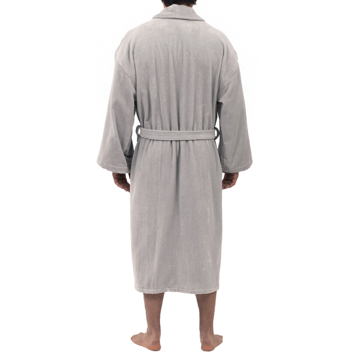 Alpine Swiss Pure Cotton Men Terry Cloth Bathrobe Super Absorbent Hotel Spa Robe – Gray