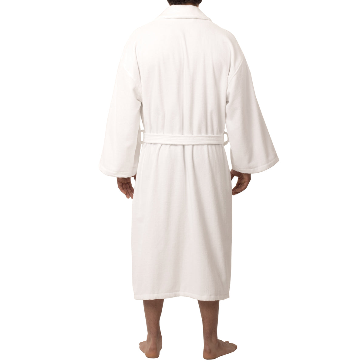 Alpine Swiss Pure Cotton Men Terry Cloth Bathrobe Super Absorbent Hotel Spa Robe – White