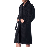 Alpine Swiss Pure Cotton Men Terry Cloth Bathrobe Super Absorbent Hotel Spa Robe – Black