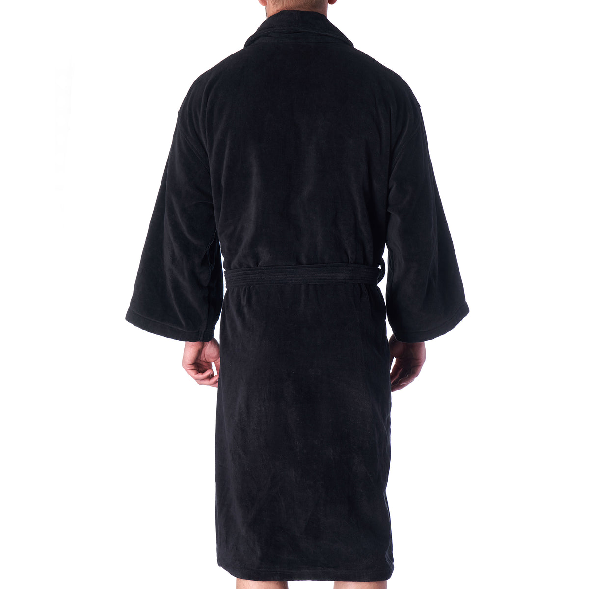 Alpine Swiss Pure Cotton Men Terry Cloth Bathrobe Super Absorbent Hotel Spa Robe – Black