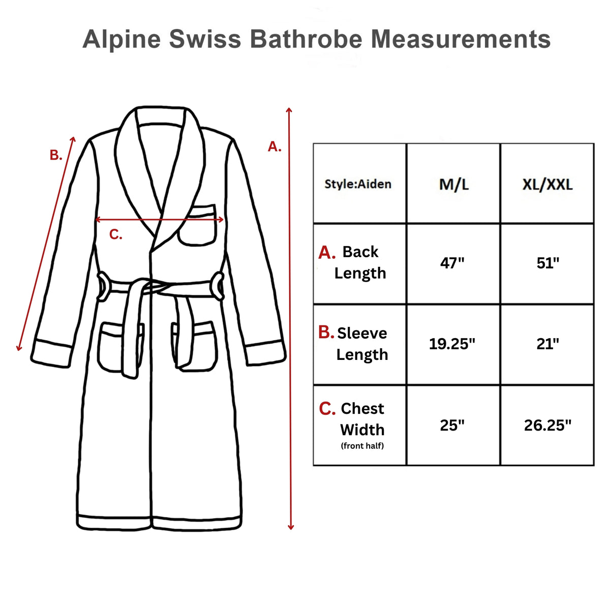 Alpine Swiss Pure Cotton Men Terry Cloth Bathrobe Super Absorbent Hotel Spa Robe – White