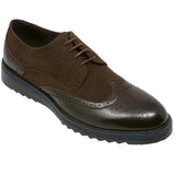 Alpine Swiss Alec Mens Wingtip Shoes 1.5” Ripple Sole Leather Insole & Lining – Brown