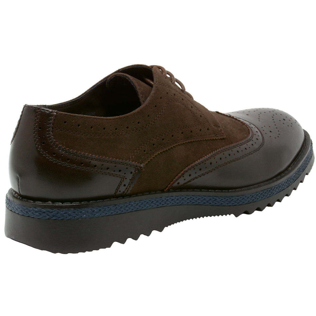 Alpine Swiss Alec Mens Wingtip Shoes 1.5” Ripple Sole Leather Insole & Lining – Brown