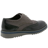 Alpine Swiss Alec Mens Wingtip Shoes 1.5” Ripple Sole Leather Insole & Lining – Gray