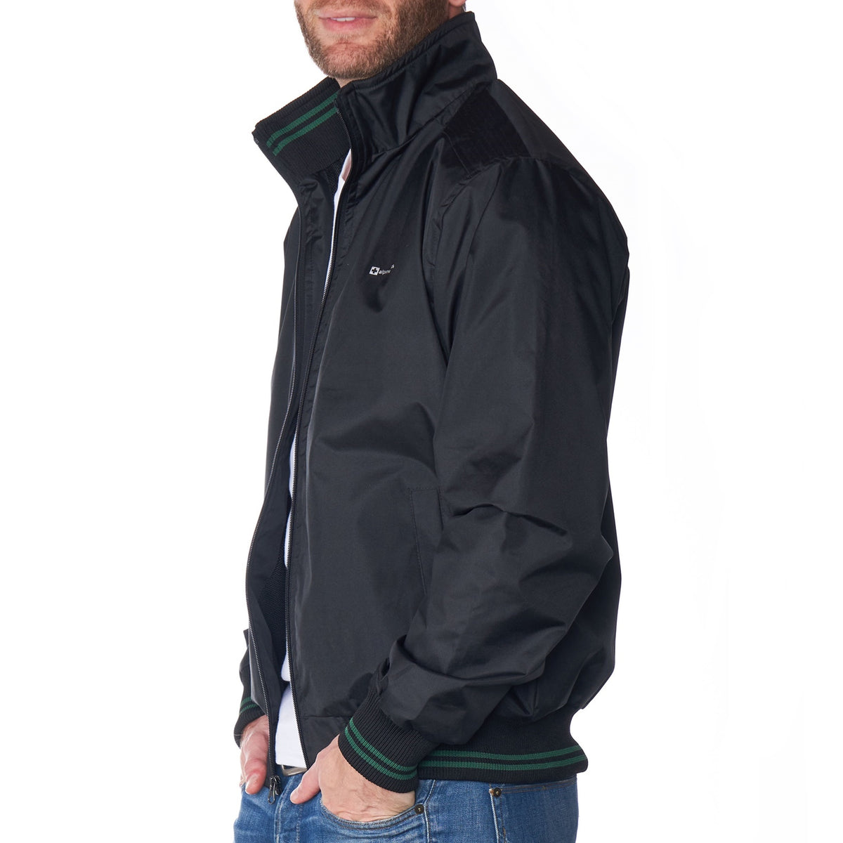 Alpine Swiss Mens Lightweight Bomber Jacket Casual Windbreaker Varsity Coat – Black Green