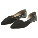 Alpine Swiss Anya Womens D’Orsay Pointed Toe Ballet Flats Dressy Slip On Shoes – Black