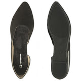 Alpine Swiss Anya Womens D’Orsay Pointed Toe Ballet Flats Dressy Slip On Shoes – Black