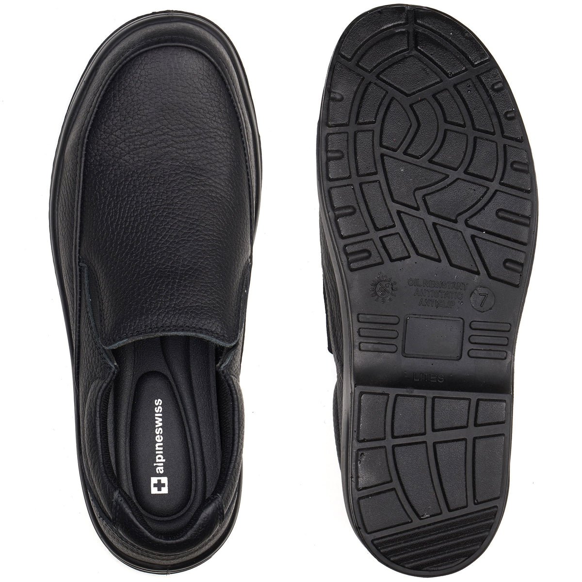 Alpine Swiss Arbete Mens Work Shoes – Black