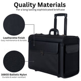 Alpine Swiss Rolling 17" Laptop Briefcase on Wheels Attache Lawyers Case Legal Size – Black