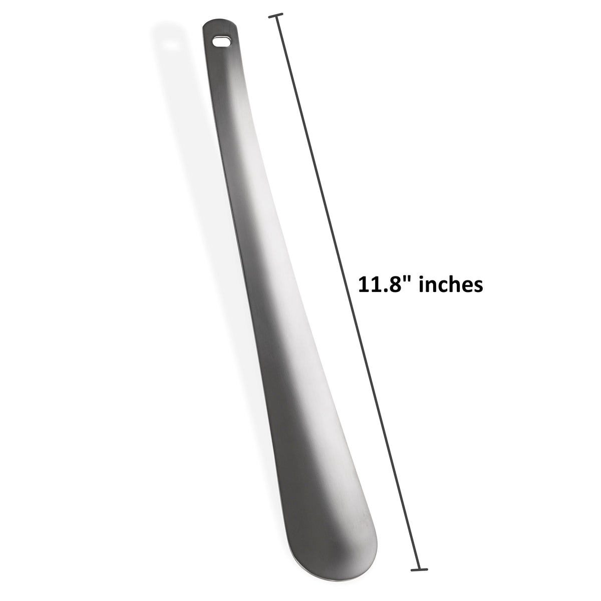 Alpine Swiss Metal Shoe Horn Long Handle 20” or 16” Shoe Helper Steel Shoehorn – Silver