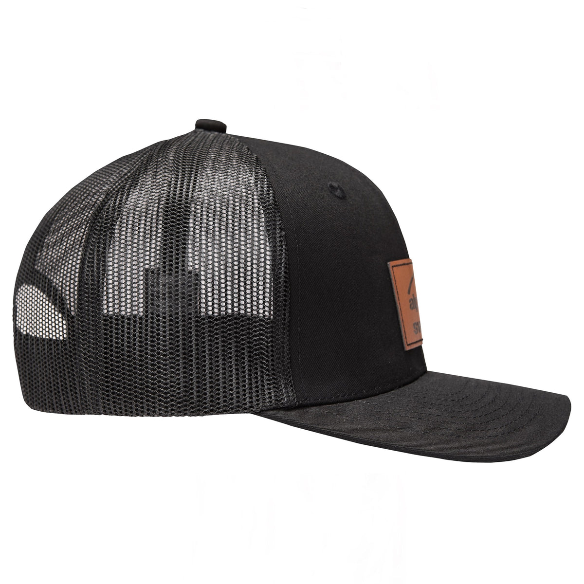 Alpine Swiss Mens Trucker Hat Snapback Mesh Back Cap Adjustable Baseball Cap – Black