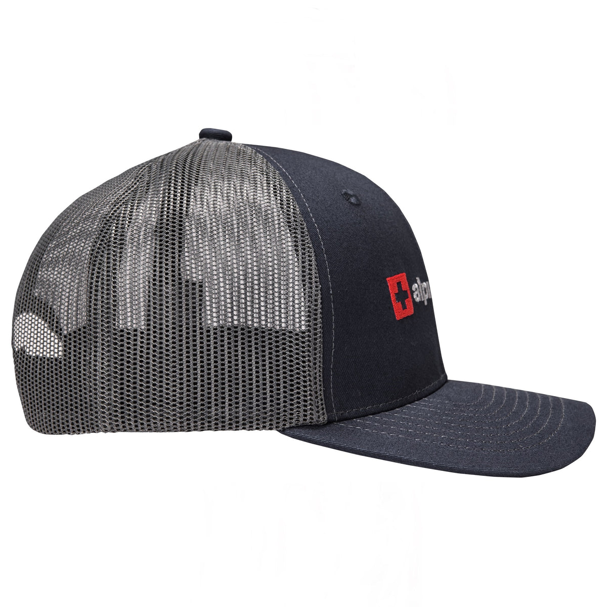 Alpine Swiss Mens Trucker Hat Snapback Mesh Back Cap Adjustable Baseball Cap – Embroidered Navy