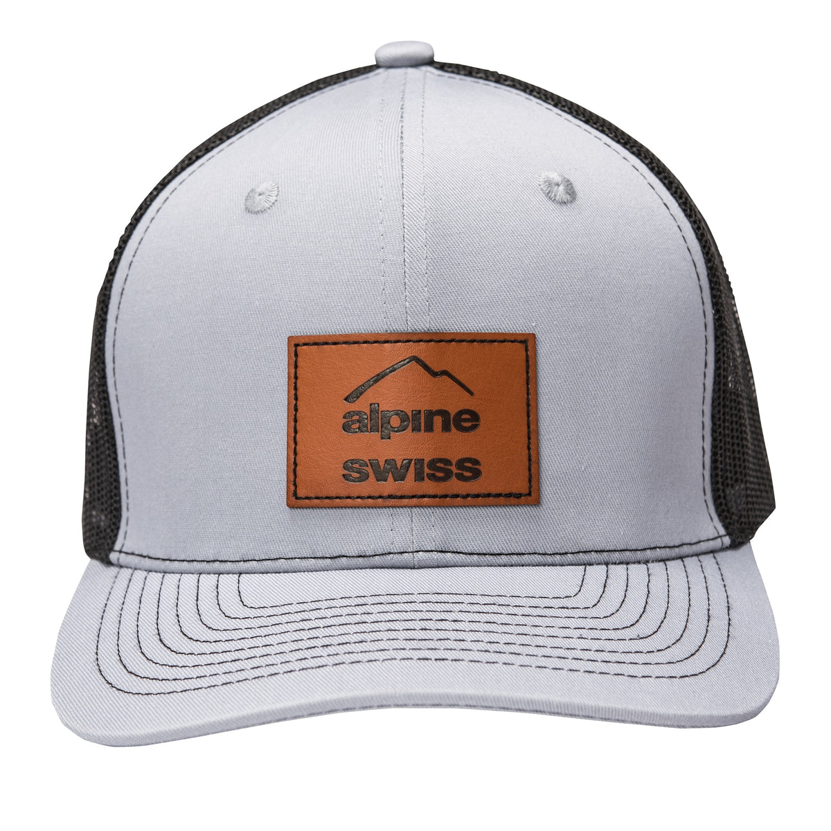 Alpine Swiss Mens Trucker Hat Snapback Mesh Back Cap Adjustable Baseball Cap – Gray