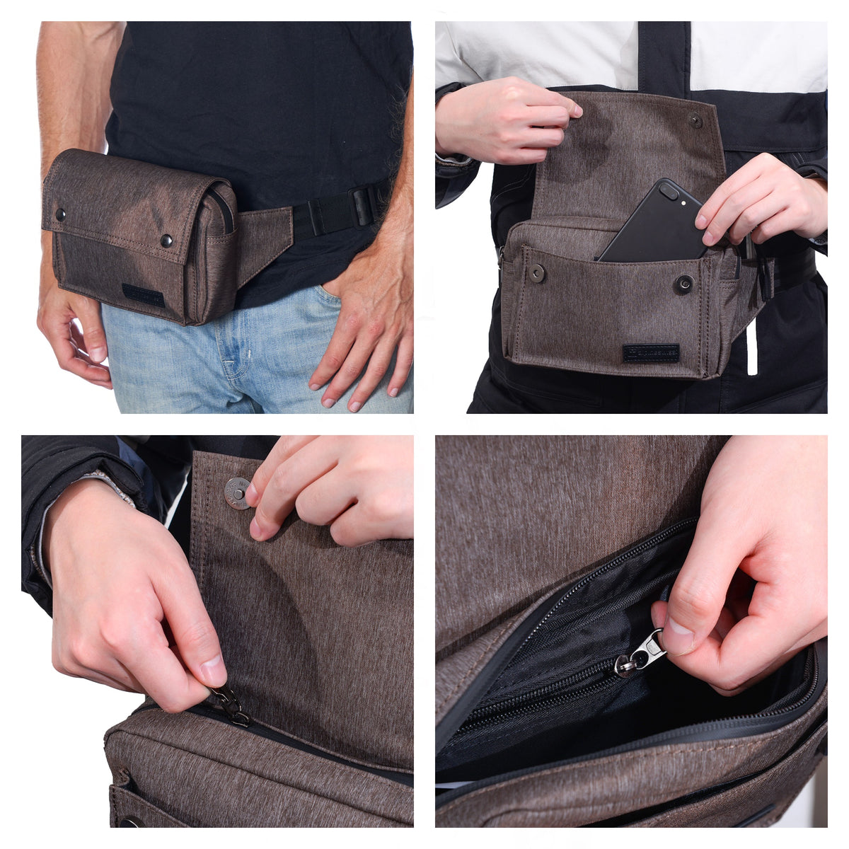 Alpine Swiss Fanny Pack Waist Bag Adjustable Belt Strap Crossbody Sling Bum Bag – Brown