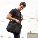 Alpine Swiss Conrad Messenger Bag 15.6 Inch Laptop Briefcase with Tablet Sleeve – Black