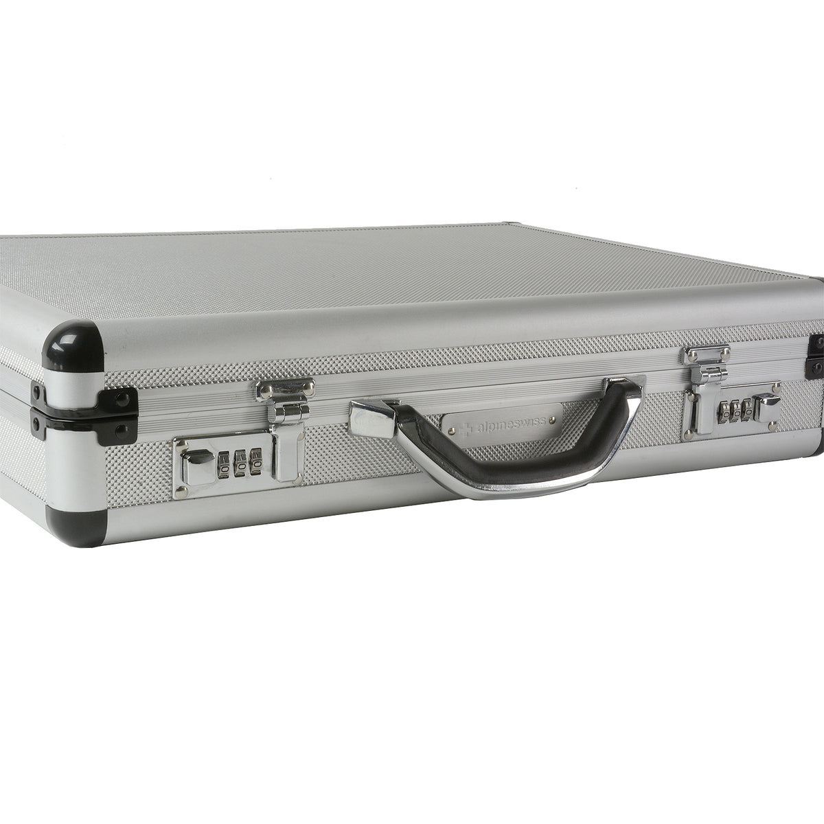 Alpine Swiss Executive Aluminum Briefcase Padded Laptop Briefcase For Men Hard Shell – Silver
