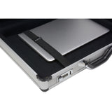 Alpine Swiss Executive Aluminum Briefcase Padded Laptop Briefcase For Men Hard Shell – Silver