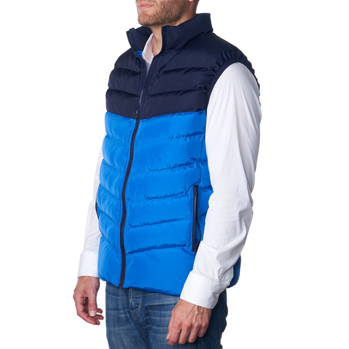 Alpine Swiss Mens Lightweight Down Puffer Vest Insulated Padded Sleeveless Jacket – Blue