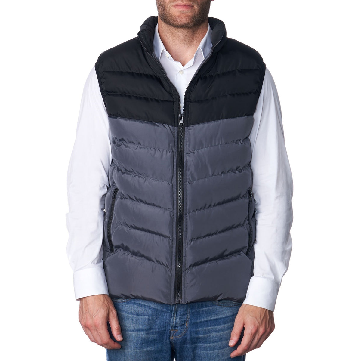 Alpine Swiss Mens Lightweight Down Puffer Vest Insulated Padded Sleeveless Jacket – Gray