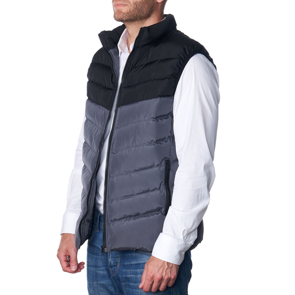 Alpine Swiss Mens Lightweight Down Puffer Vest Insulated Padded Sleeveless Jacket – Gray