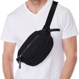 Alpine Swiss Fanny Pack Adjustable Waist Bag Sling Crossbody Chest Pack Bum Bag – Black