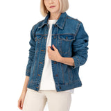 Alpine Swiss Womens Denim Jacket Classic Trucker Jean Jacket Button Up Coat – Denim