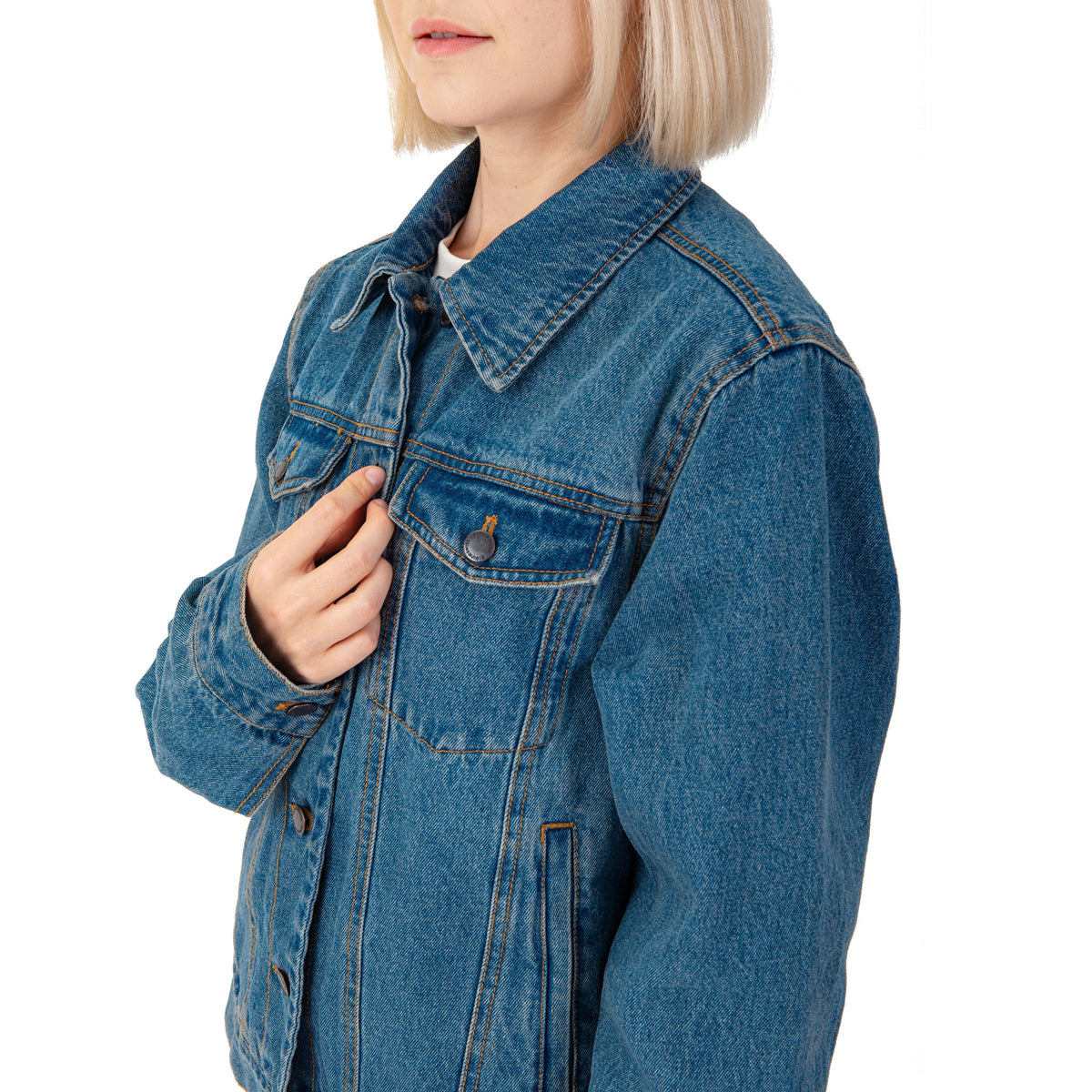Alpine Swiss Womens Denim Jacket Classic Trucker Jean Jacket Button Up Coat – Denim