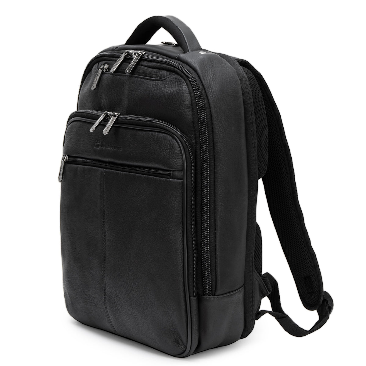 Alpine Swiss 13” Laptop Travel Backpack Genuine Leather Slim Carry On Daypack – Black