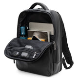 Alpine Swiss 13” Laptop Travel Backpack Genuine Leather Slim Carry On Daypack – Black