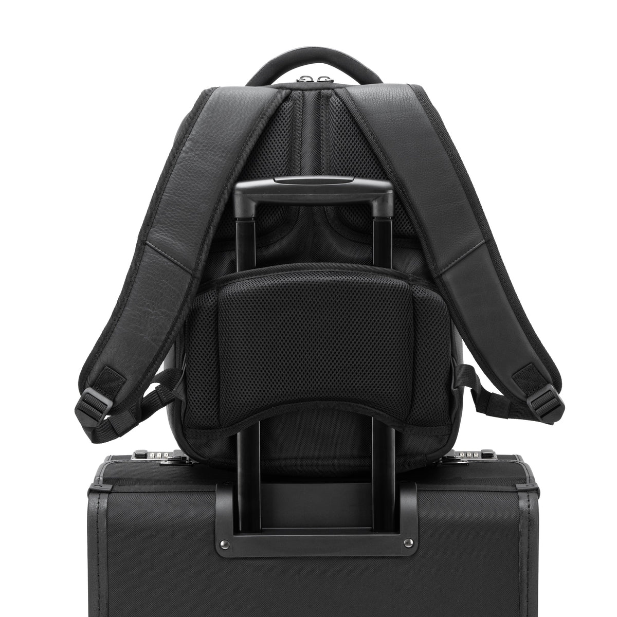 Alpine Swiss 13” Laptop Travel Backpack Genuine Leather Slim Carry On Daypack – Black