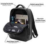 Alpine Swiss 13” Laptop Travel Backpack Genuine Leather Slim Carry On Daypack – Black