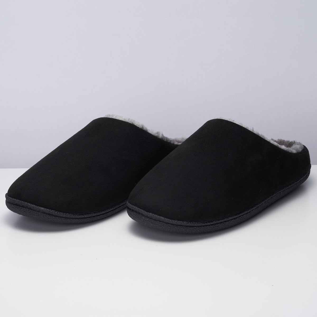 Alpine Swiss Mens Memory Foam Clog Slippers Indoor Comfort Slip On House Shoes – Black