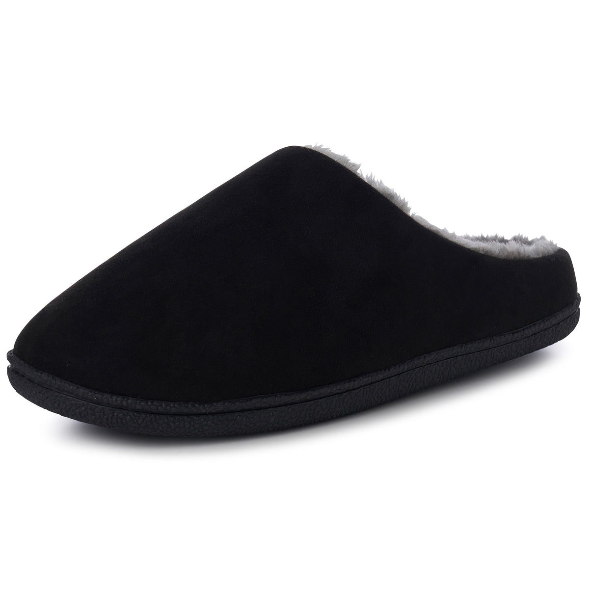 Alpine Swiss Mens Memory Foam Clog Slippers Indoor Comfort Slip On House Shoes – Black