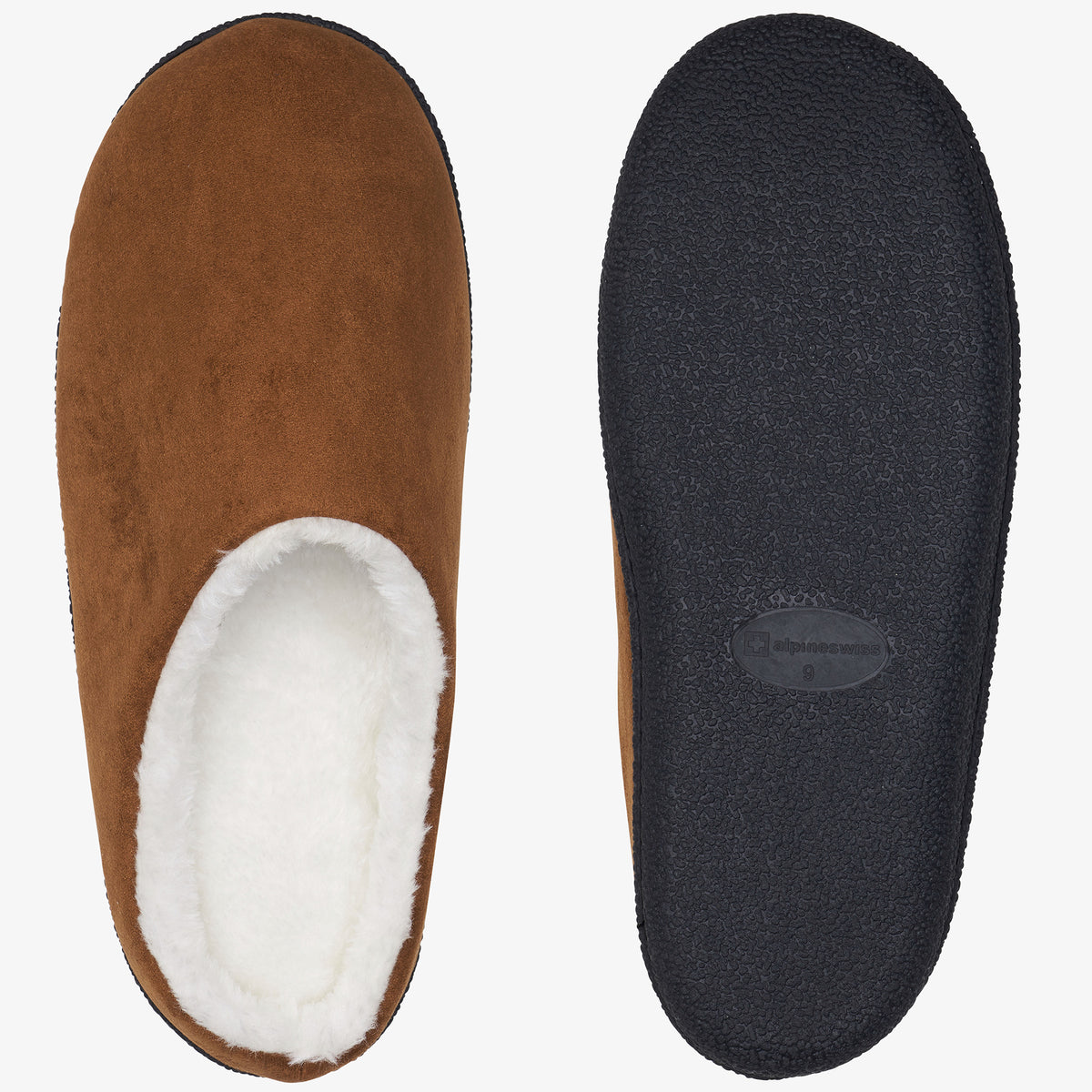 Alpine Swiss Mens Memory Foam Clog Slippers Indoor Comfort Slip On House Shoes – Chestnut