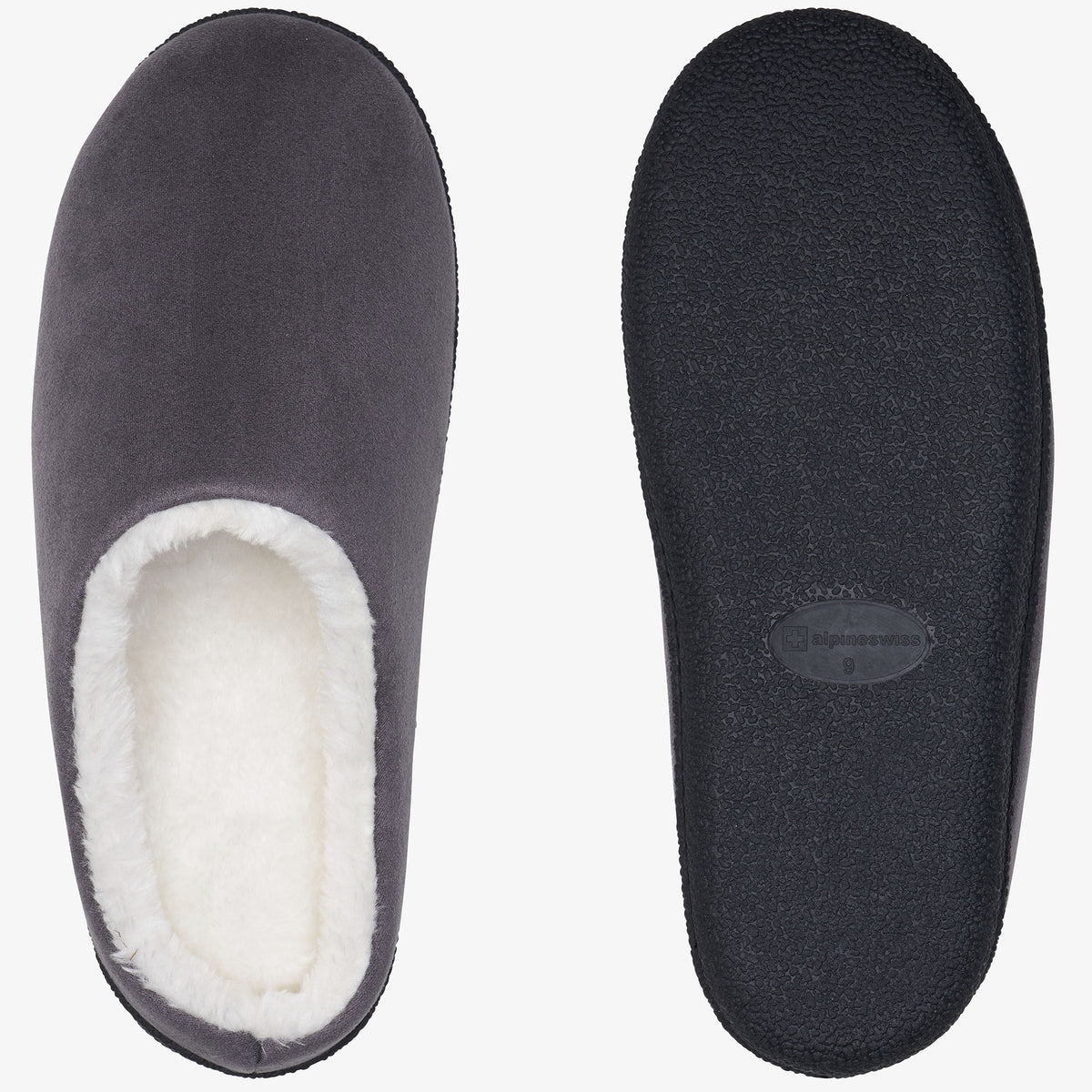 Alpine Swiss Mens Memory Foam Clog Slippers Indoor Comfort Slip On House Shoes – Gray
